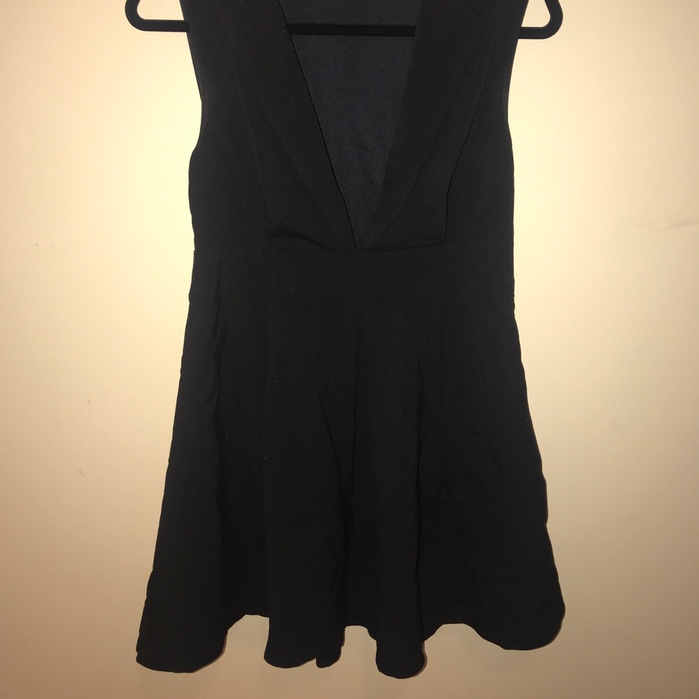Black deep v-neck dress